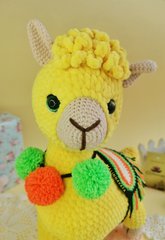 Плюшева лама іграшка ручної роботи, 33 см, колір жовтий, 10105761, Немає в наявності, Жовтий