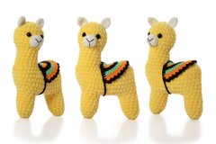 Лама, плюшева іграшка ручної роботи, 19 см, колір жовтий, 10106761, Немає в наявності, Жовтий